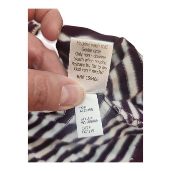 Market & Spruce womens sweater sz XL maroon cream strips long sleeve - Picture 6 of 9